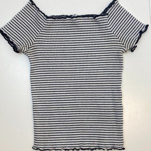 Zara Off-Shoulder Striped Top